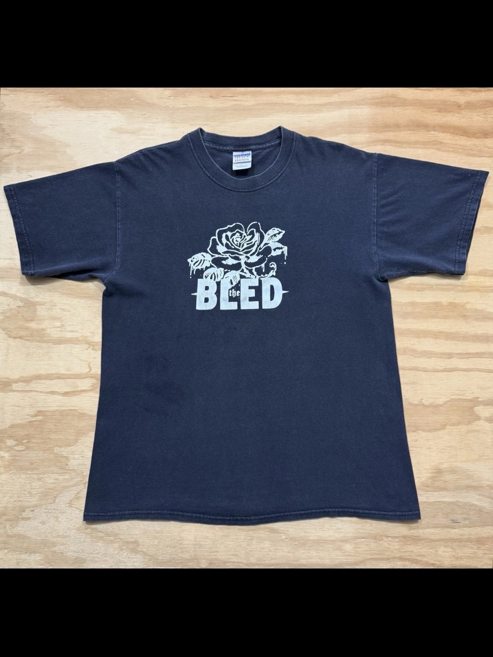 Vintage The Bled Metal Hardcore Band T-Shirt Rose Graphic L Black Faded Punk